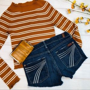 7 For All Mankind Dojo Cut Off Jean Shorts SZ 27